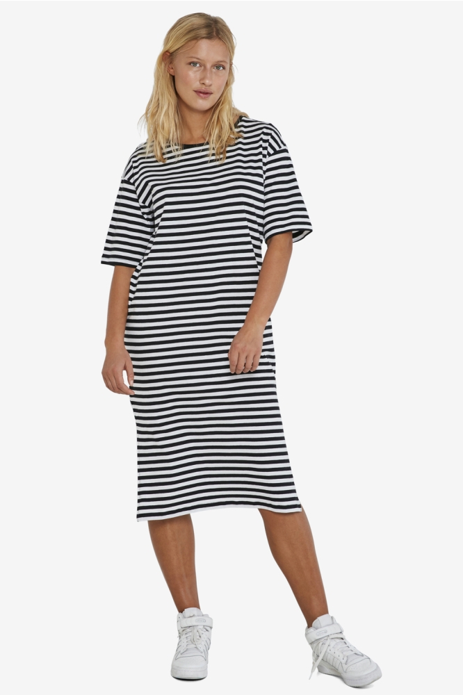 NMMAYDEN 2/4 DRESS NOOS 27005758 Black/BRIGHT WHITE